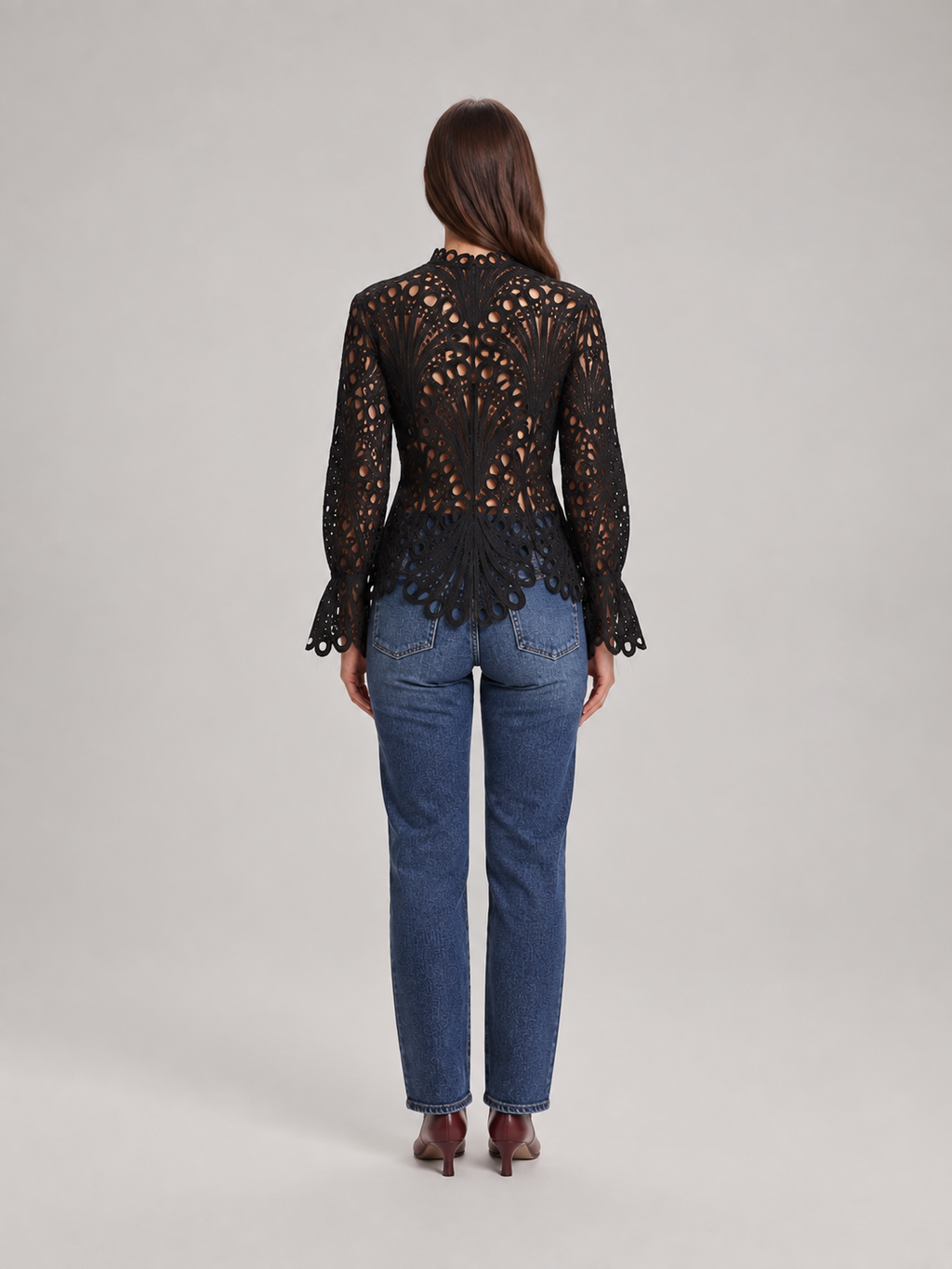 Adeline Scalloped Lace Blouse - Clara & Vivian
