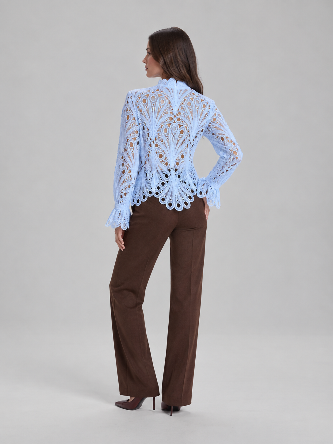 Adeline Scalloped Lace Blouse - Clara & Vivian