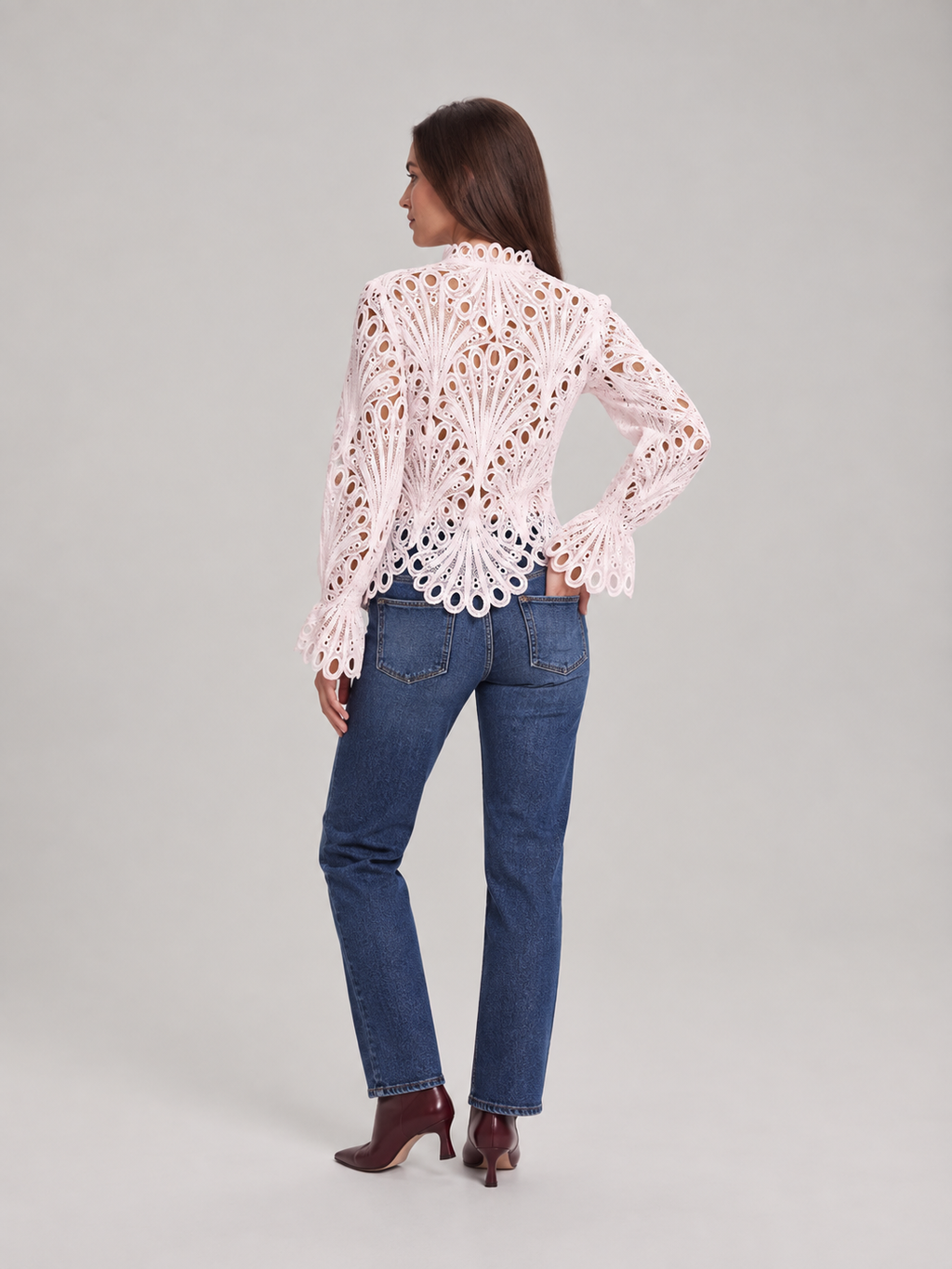 Adeline Scalloped Lace Blouse - Clara & Vivian