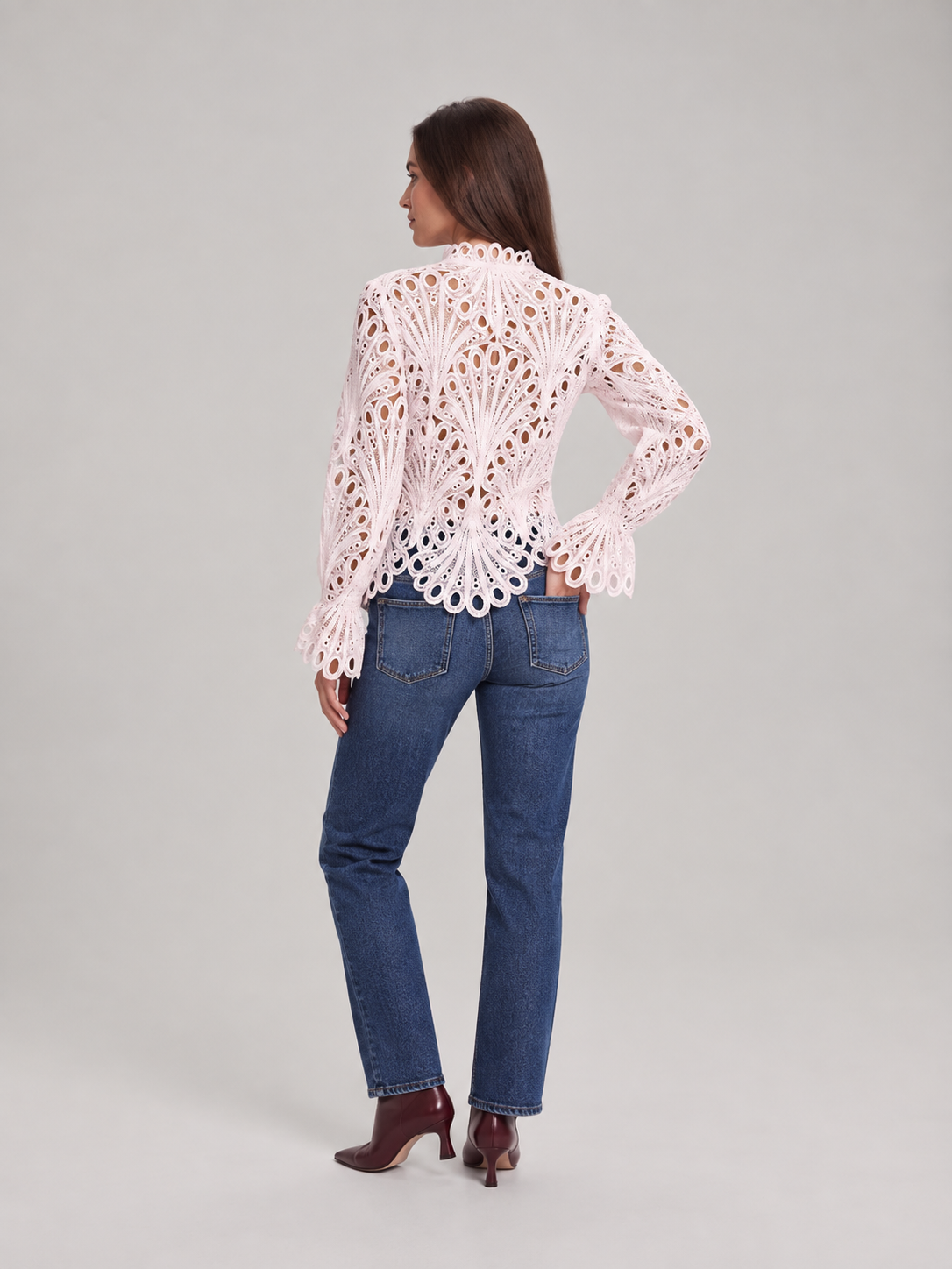 Adeline Scalloped Lace Blouse - Clara & Vivian