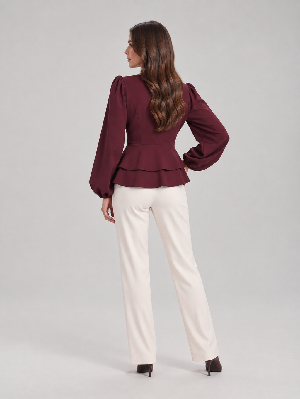 Elizabeth Wrap Peplum Blouse - Clara & Vivian
