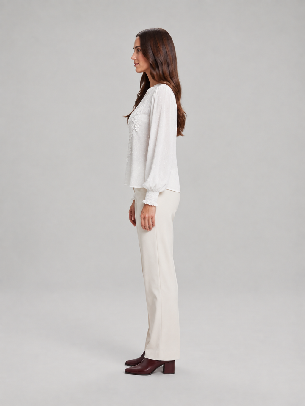Audrey Lace-Panel Blouse - Clara & Vivian