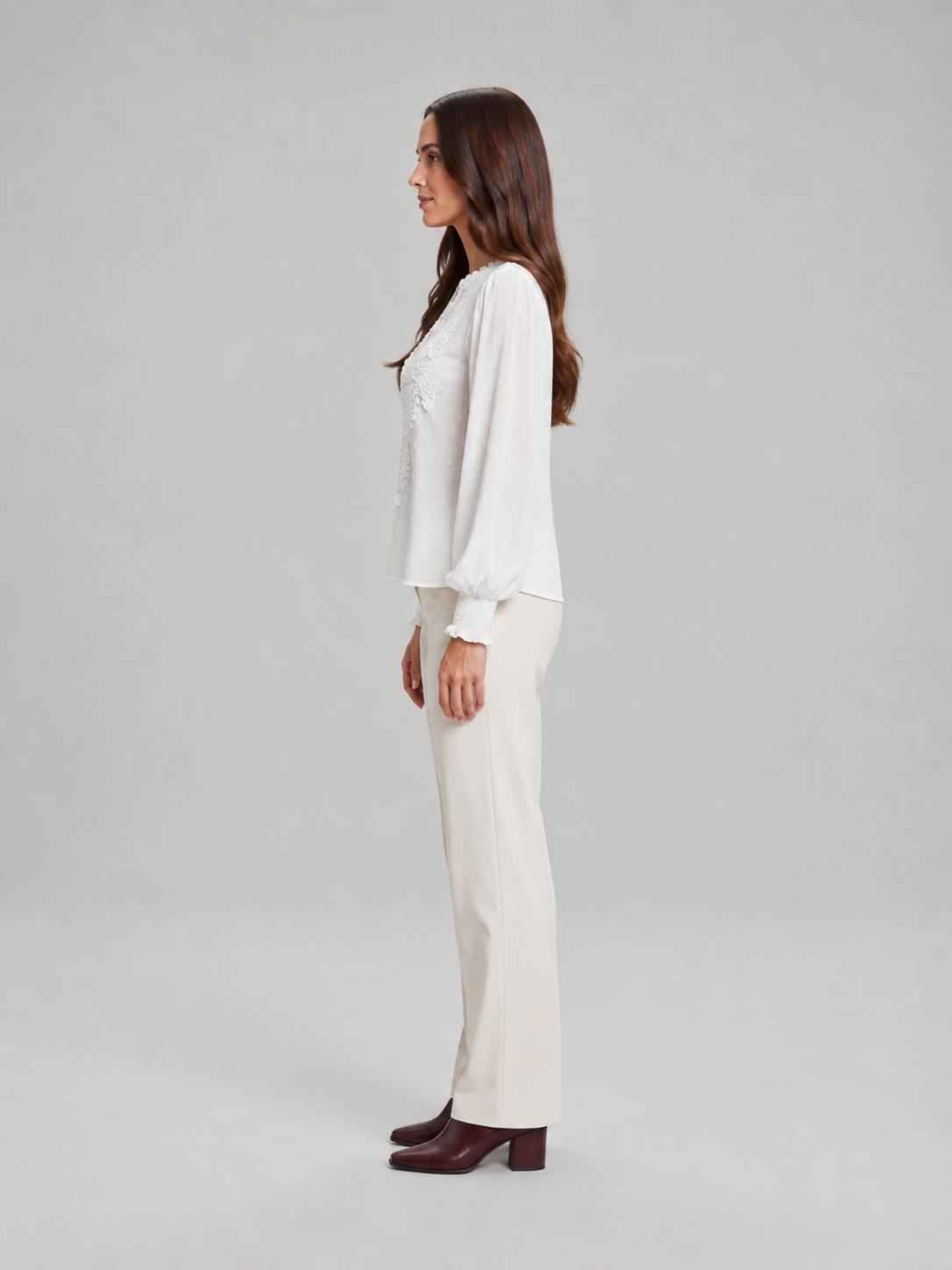 Audrey Lace-Panel Blouse - Clara & Vivian