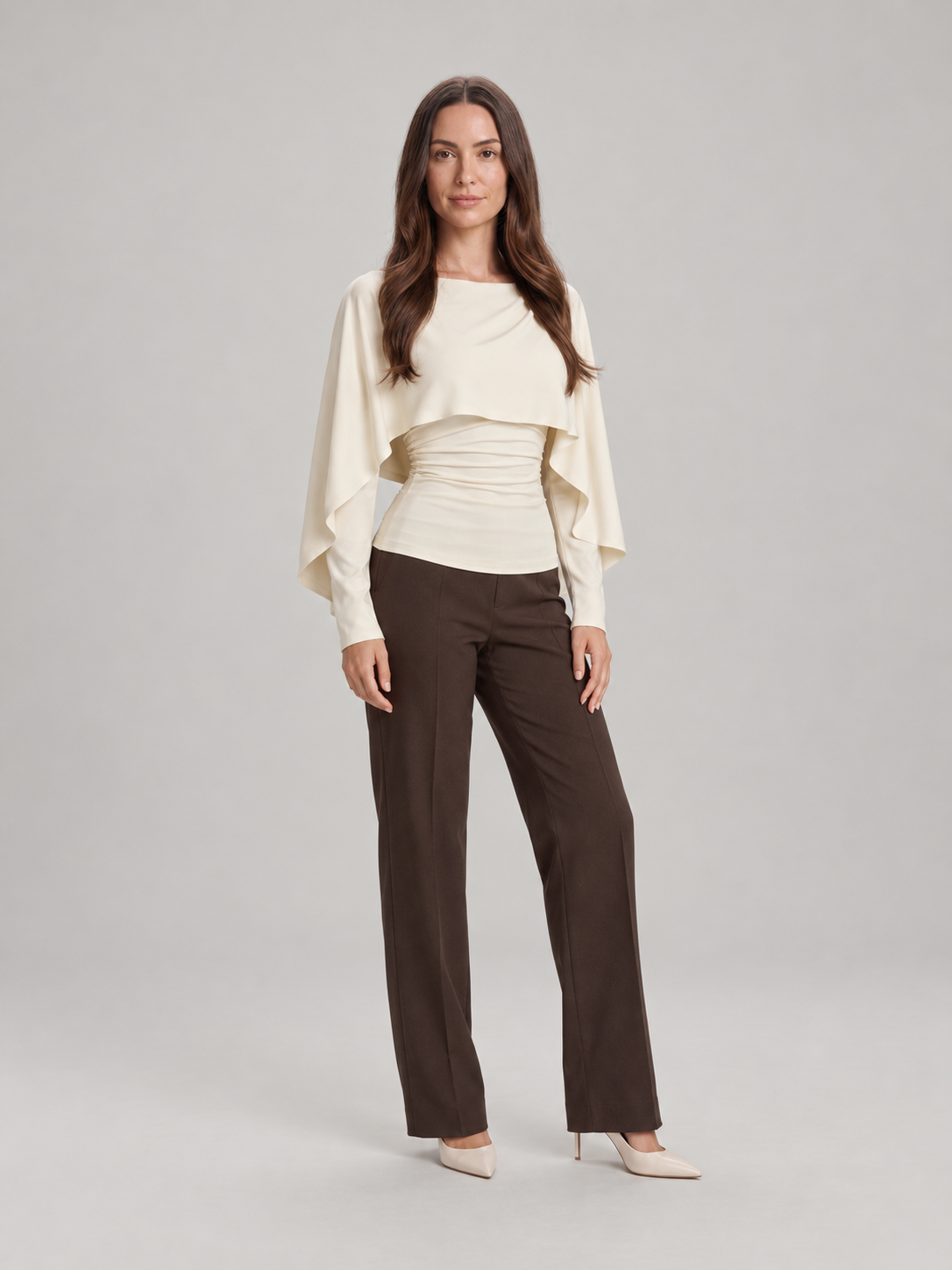 Daphne Cape-Sleeve Top - Clara & Vivian