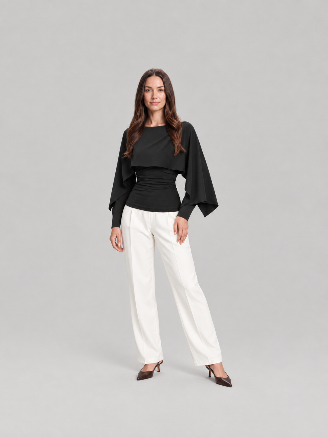 Daphne Cape-Sleeve Top - Clara & Vivian