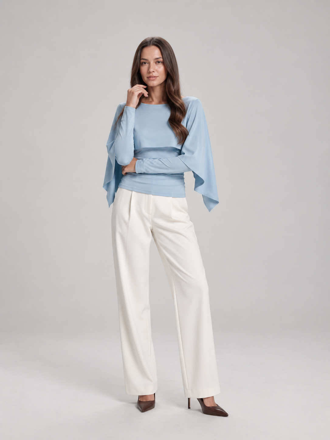 Daphne Cape-Sleeve Top - Clara & Vivian