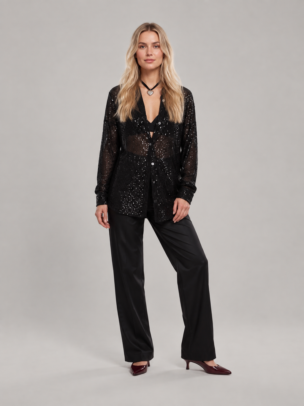 Estelle Evening Sequin Shirt - Clara & Vivian
