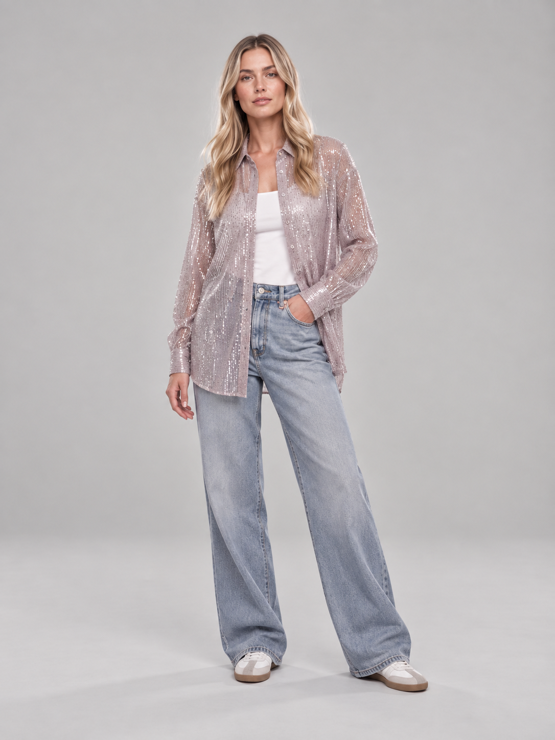Estelle Evening Sequin Shirt - Clara & Vivian