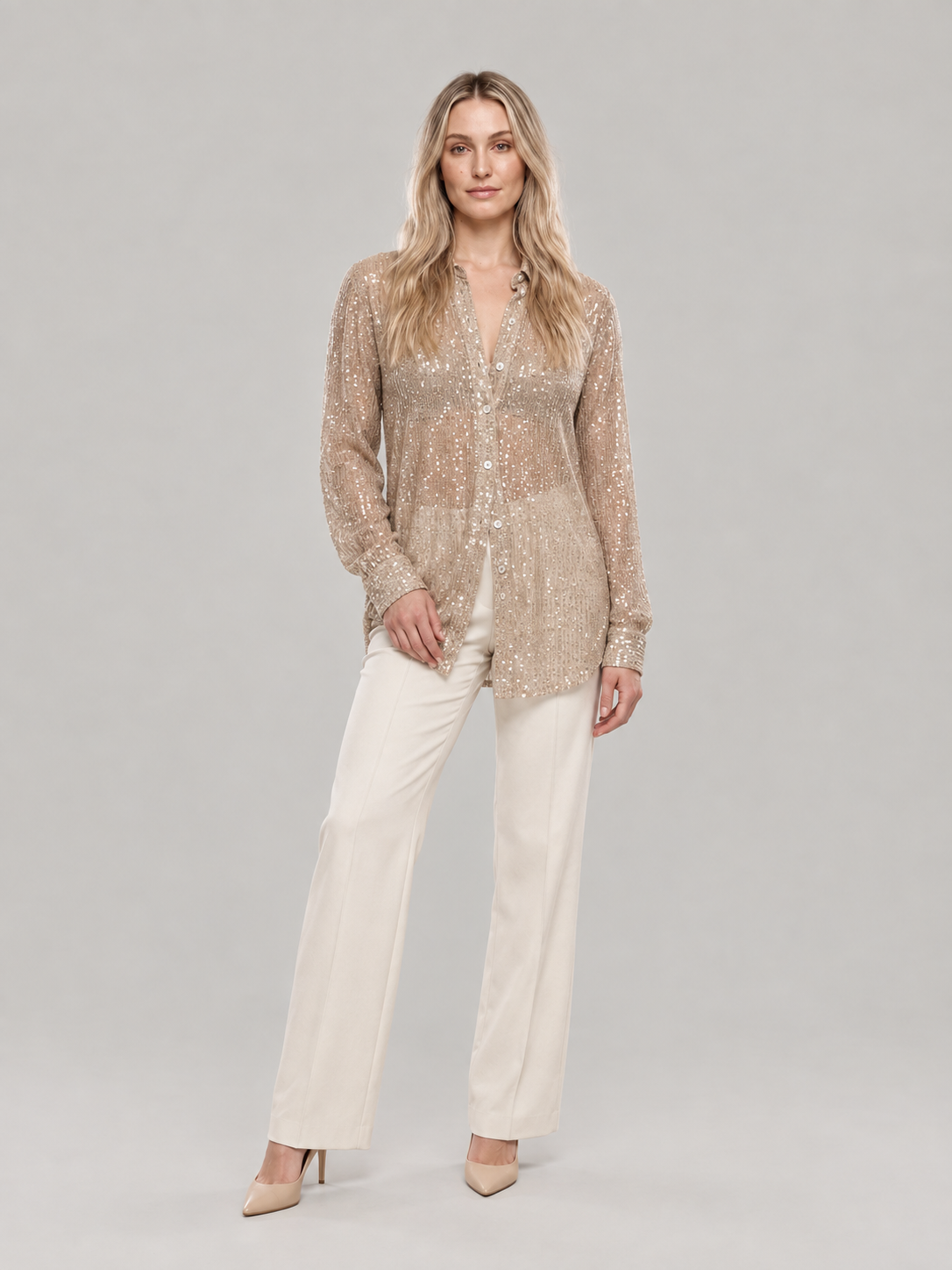 Estelle Evening Sequin Shirt - Clara & Vivian