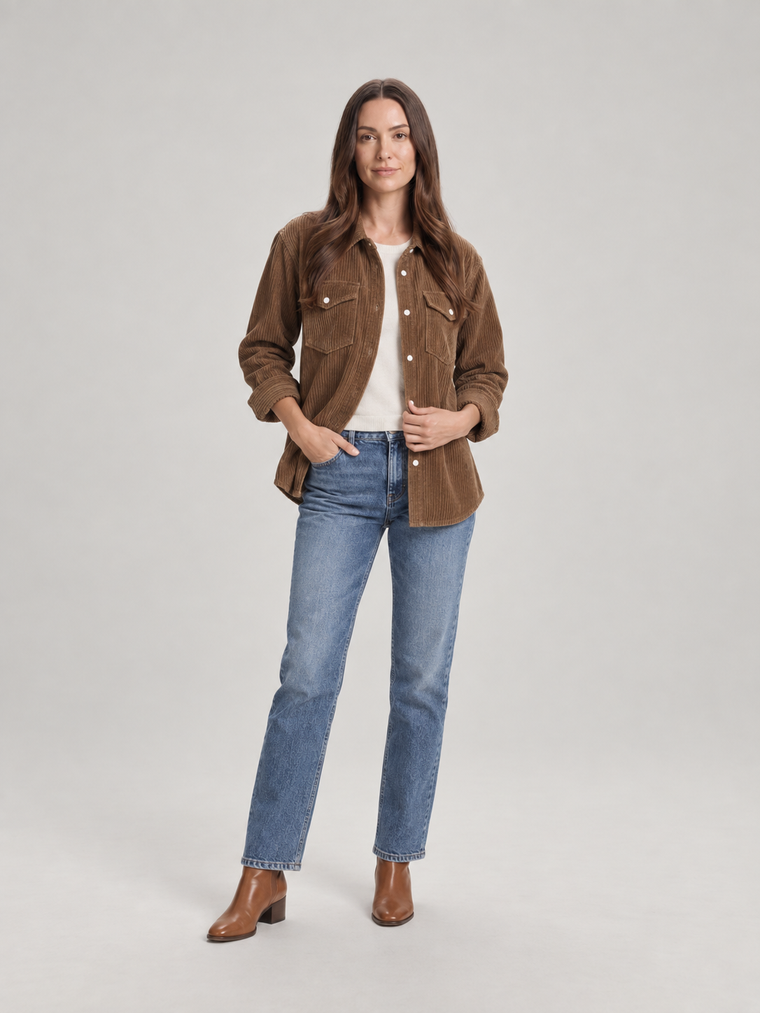 Dorothy Corduroy Pocket Shirt - Clara & Vivian
