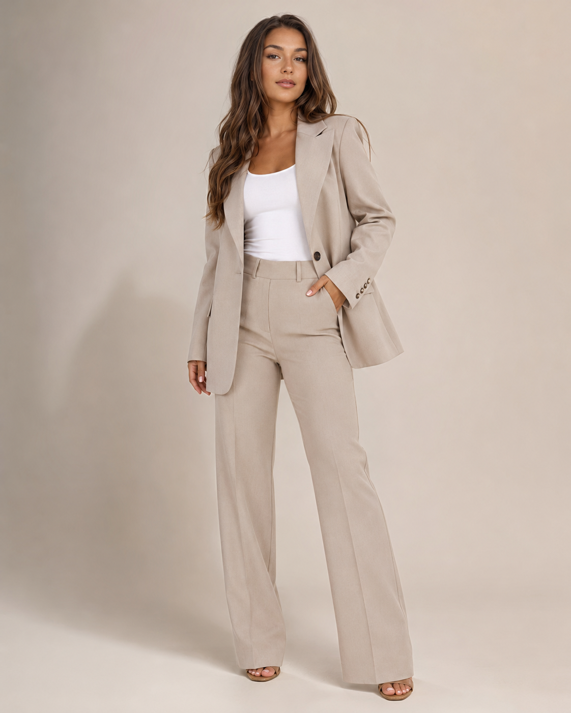 Getailleerd blazerpak met rechte broek voor dames – Nadine