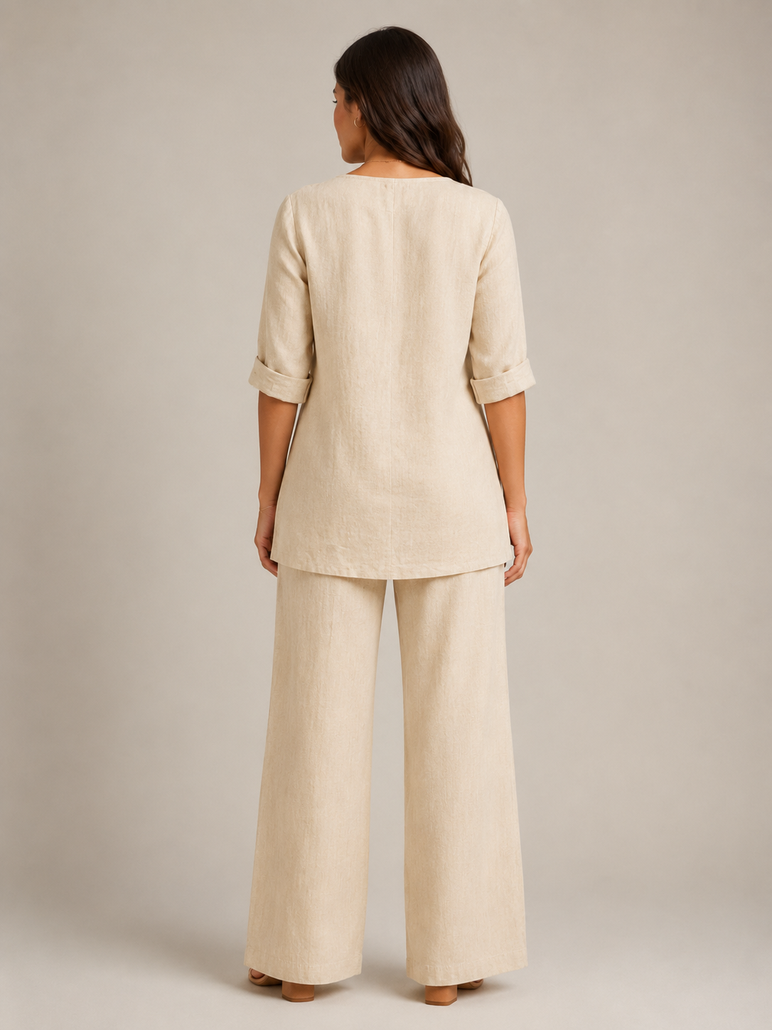Set met tuniek en wijde broek voor dames – Ukamaka