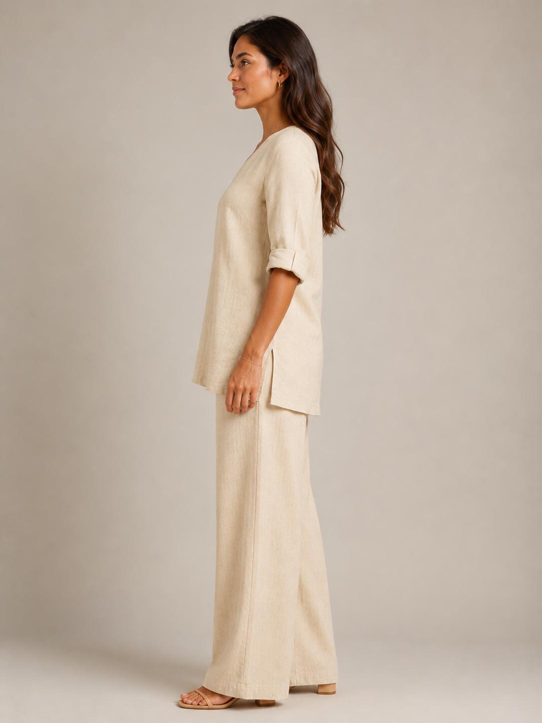 Set met tuniek en wijde broek voor dames – Ukamaka