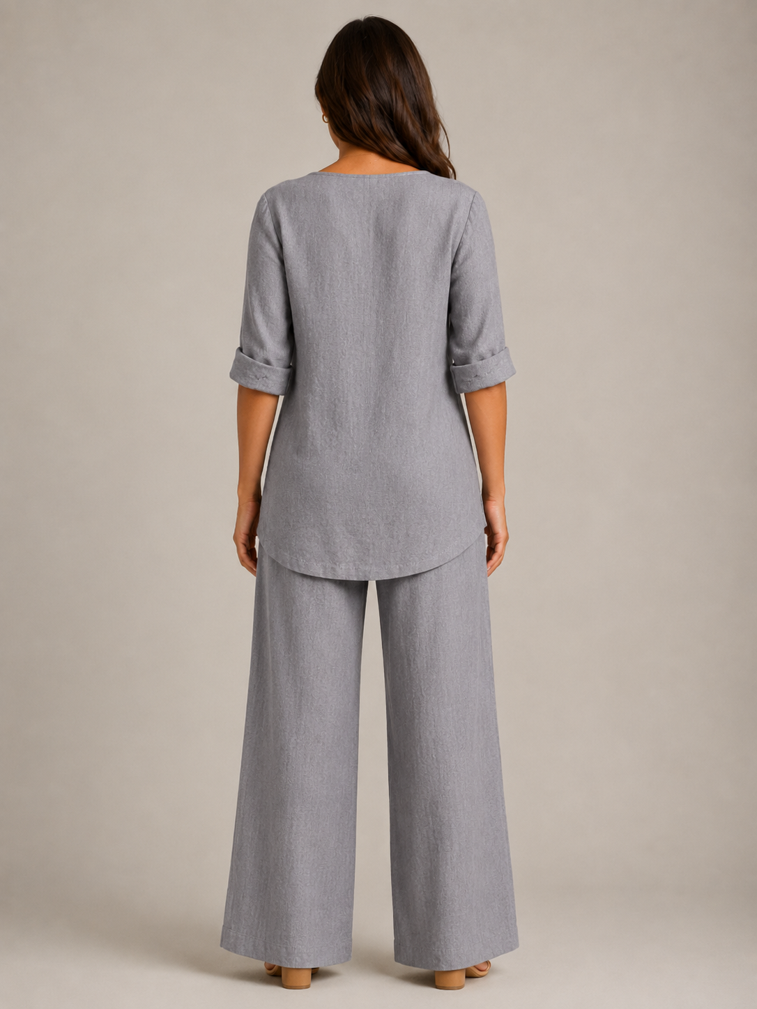 Set met tuniek en wijde broek voor dames – Ukamaka
