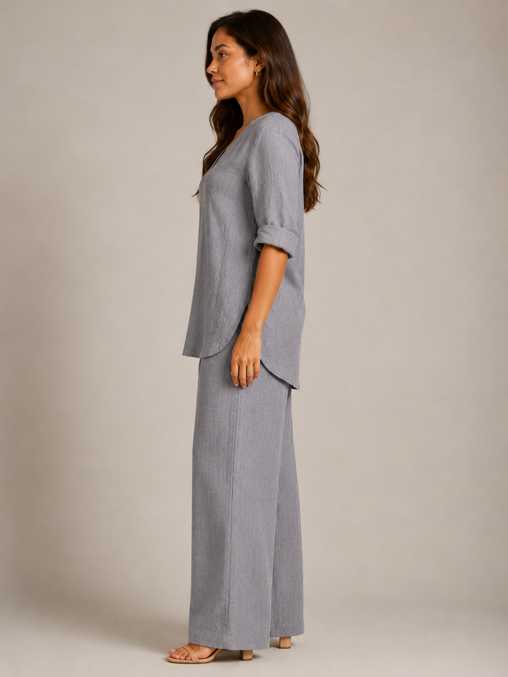 Set met tuniek en wijde broek voor dames – Ukamaka