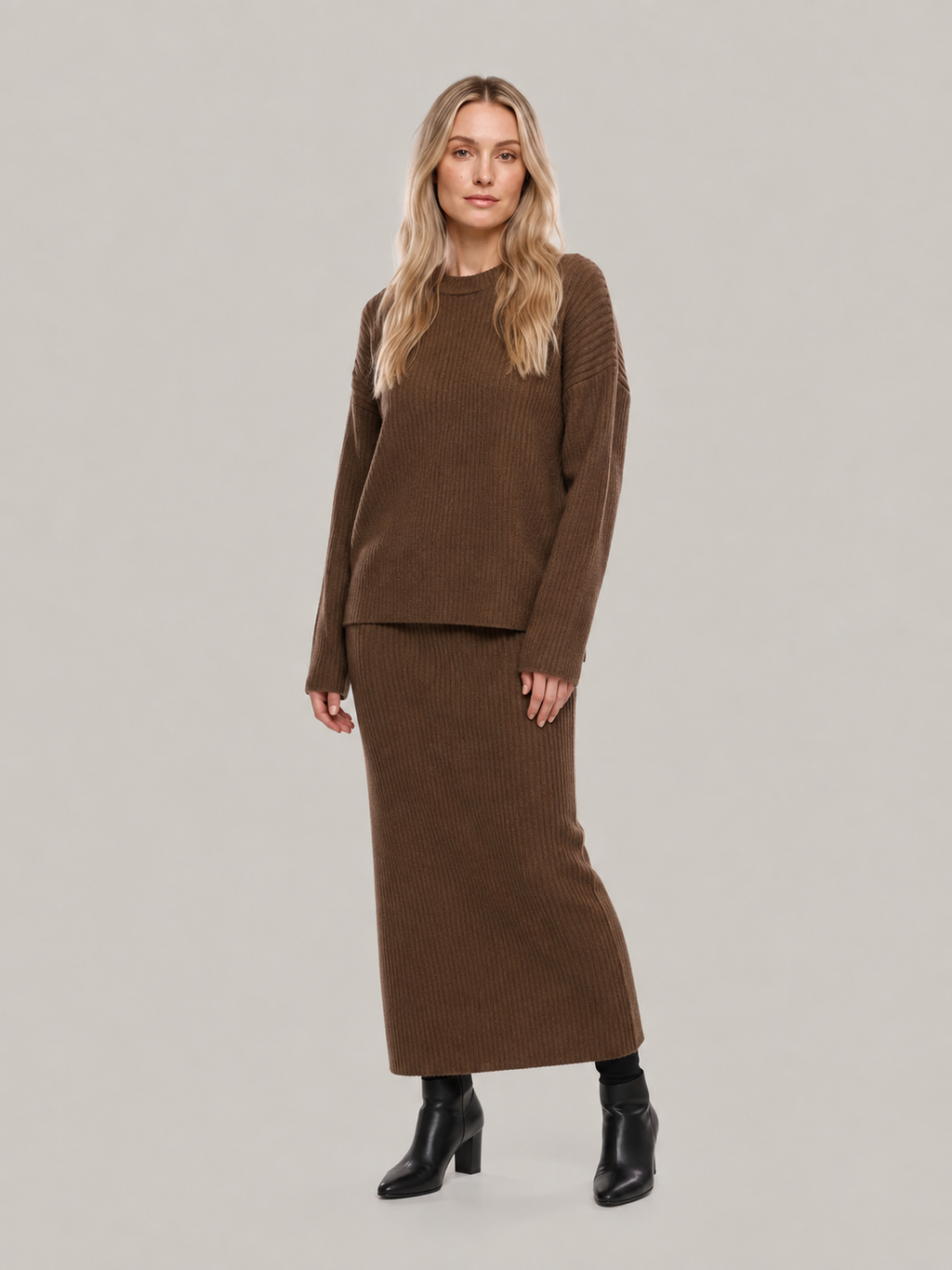 Judith Ribbed Sweater & Skirt Set - Clara & Vivian