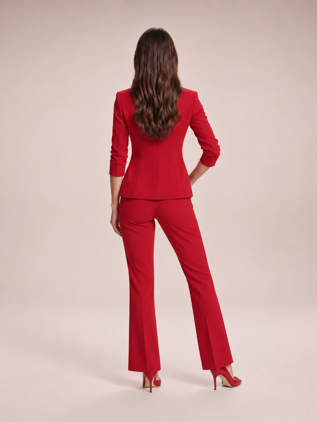 Getailleerd broekpak met flared broek voor dames – Liset
