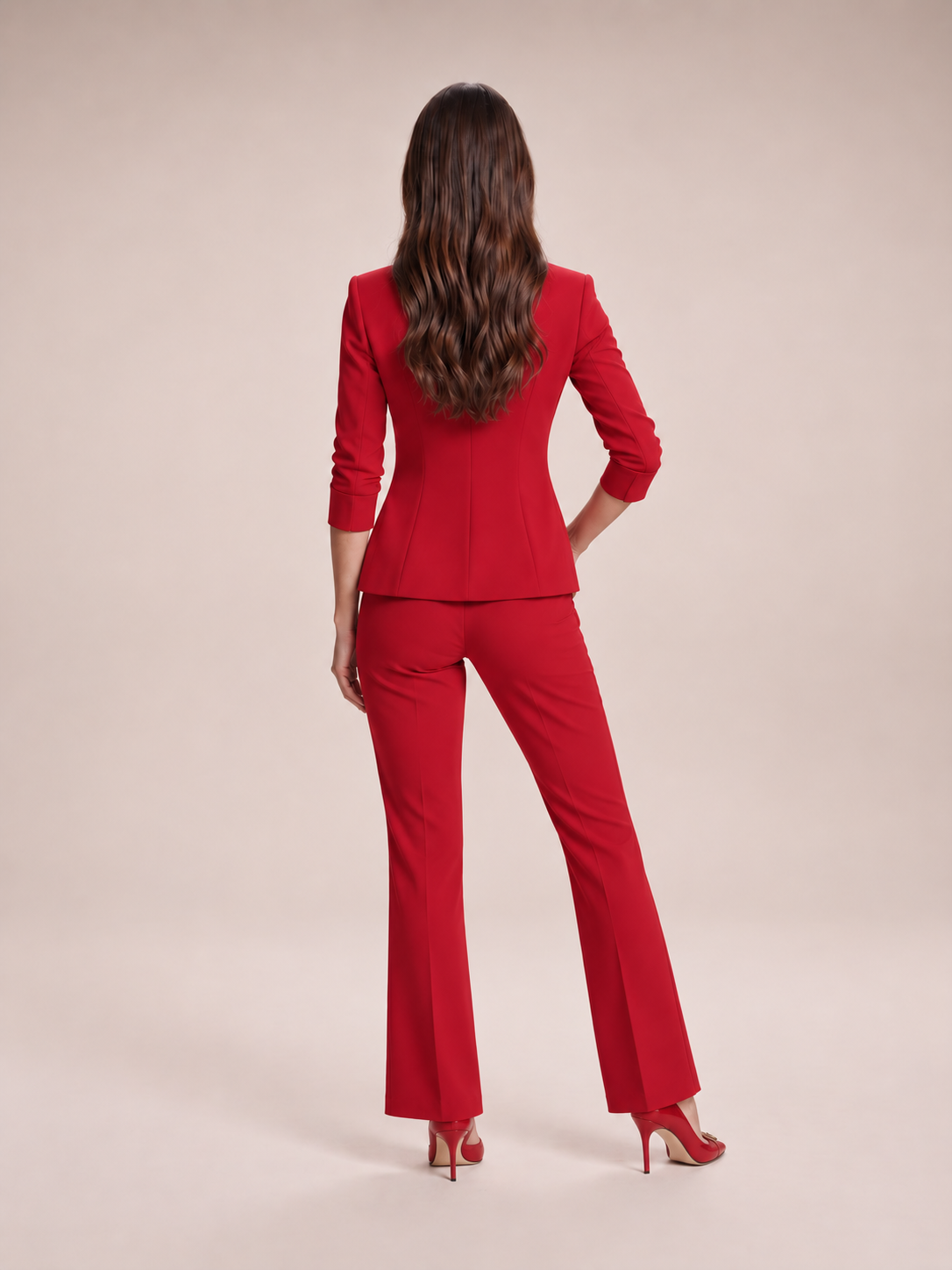 Getailleerd broekpak met flared broek voor dames – Liset