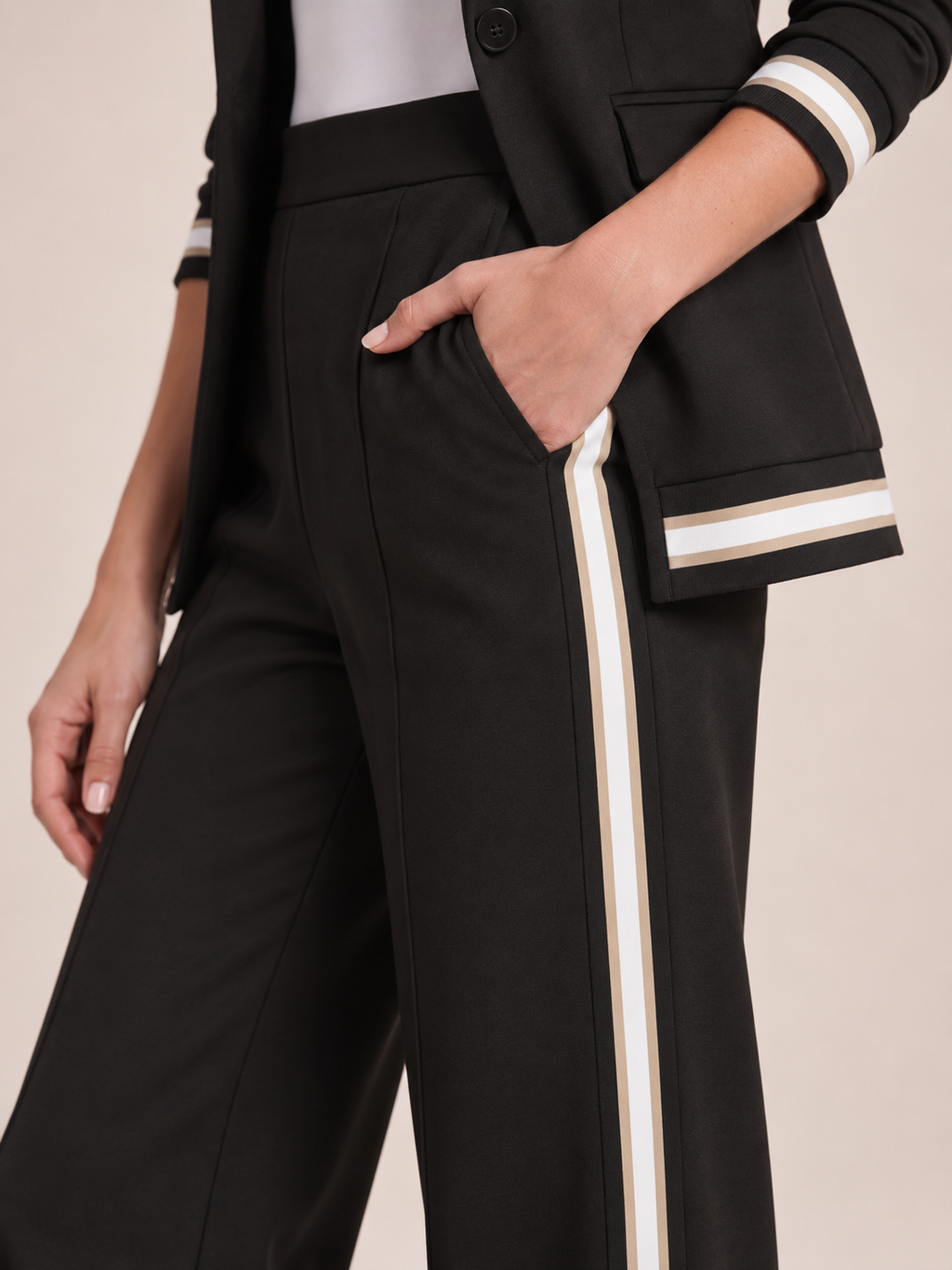 Blazerpak met contrastbiezen voor dames – Selina