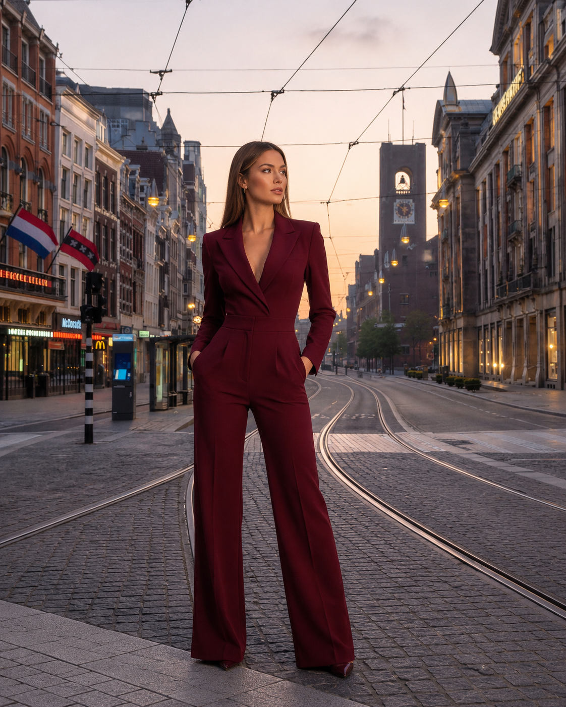 Getailleerde blazer-jumpsuit voor dames – Giovelle
