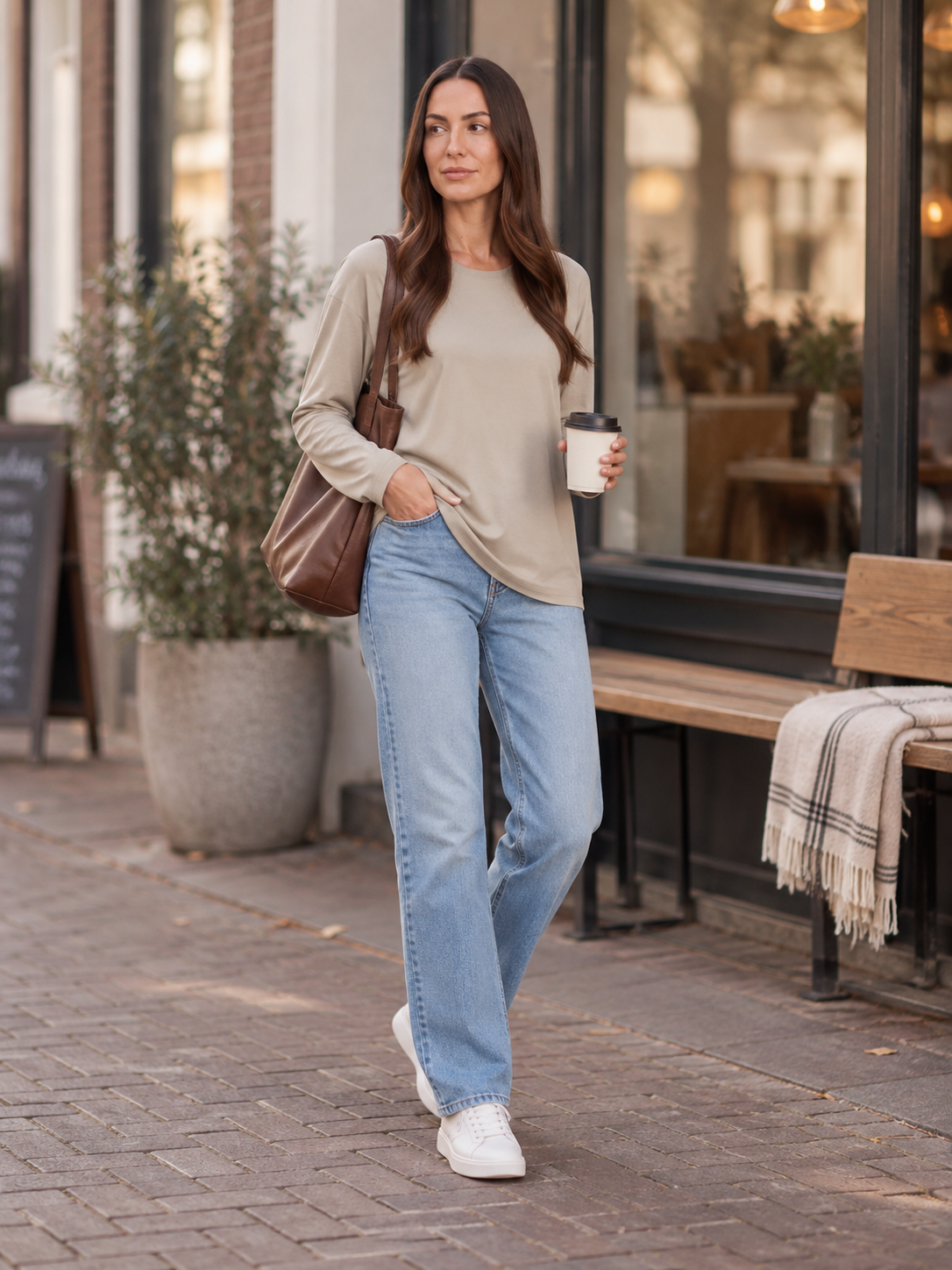 Louise Essential Long-Sleeve Top - Clara & Vivian