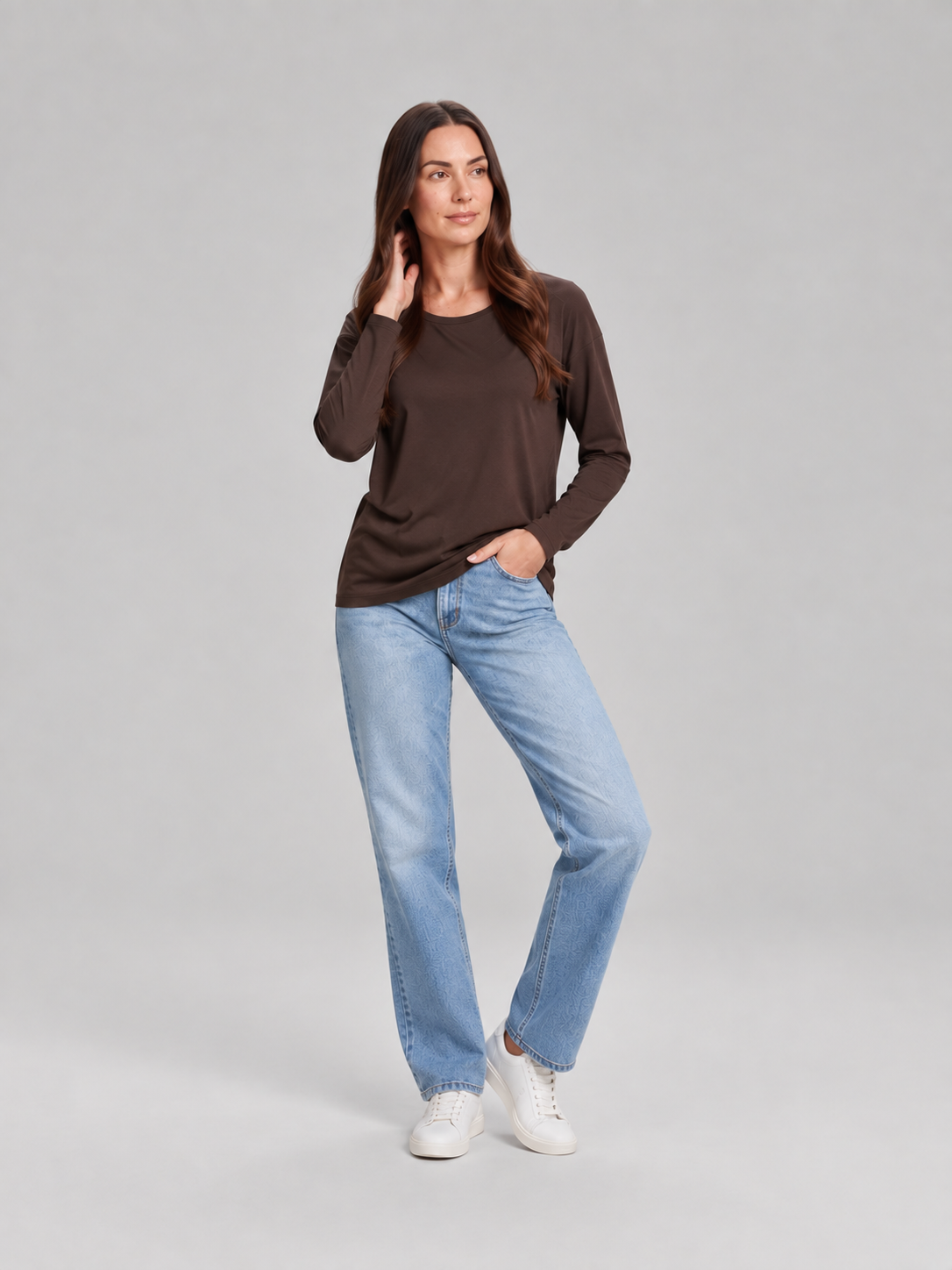 Louise Essential Long-Sleeve Top - Clara & Vivian
