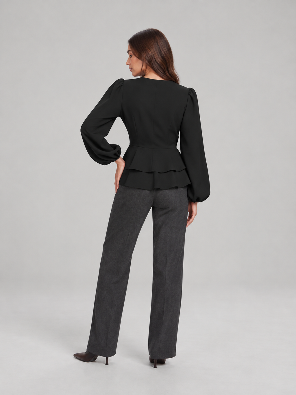Elizabeth Wrap Peplum Blouse - Clara & Vivian