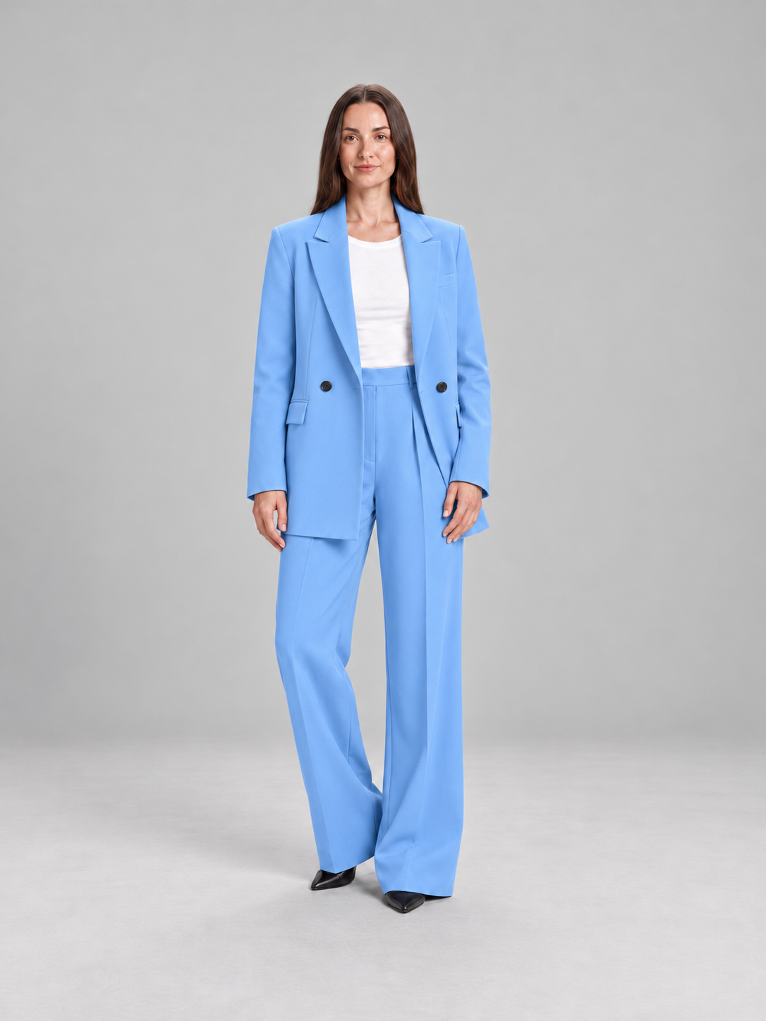 Oversized blazerpak met wijde broek voor dames – Desirée