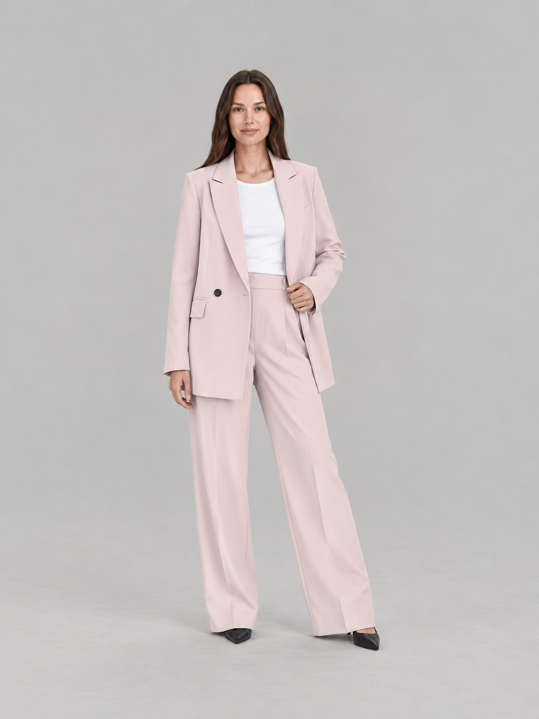 Oversized blazerpak met wijde broek voor dames – Desirée