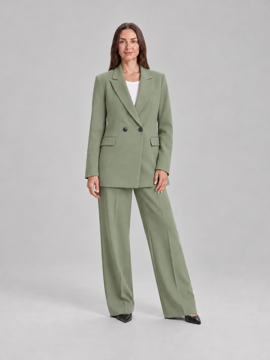 Oversized blazerpak met wijde broek voor dames – Desirée