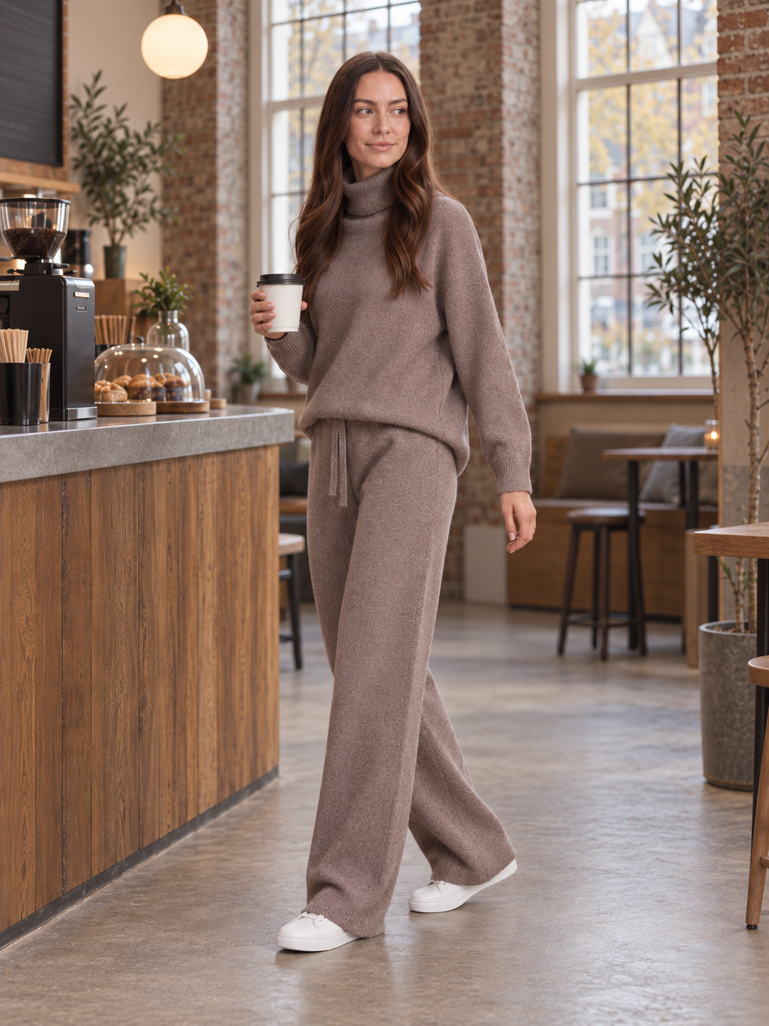 Set met coltrui en rechte broek voor dames – Floor