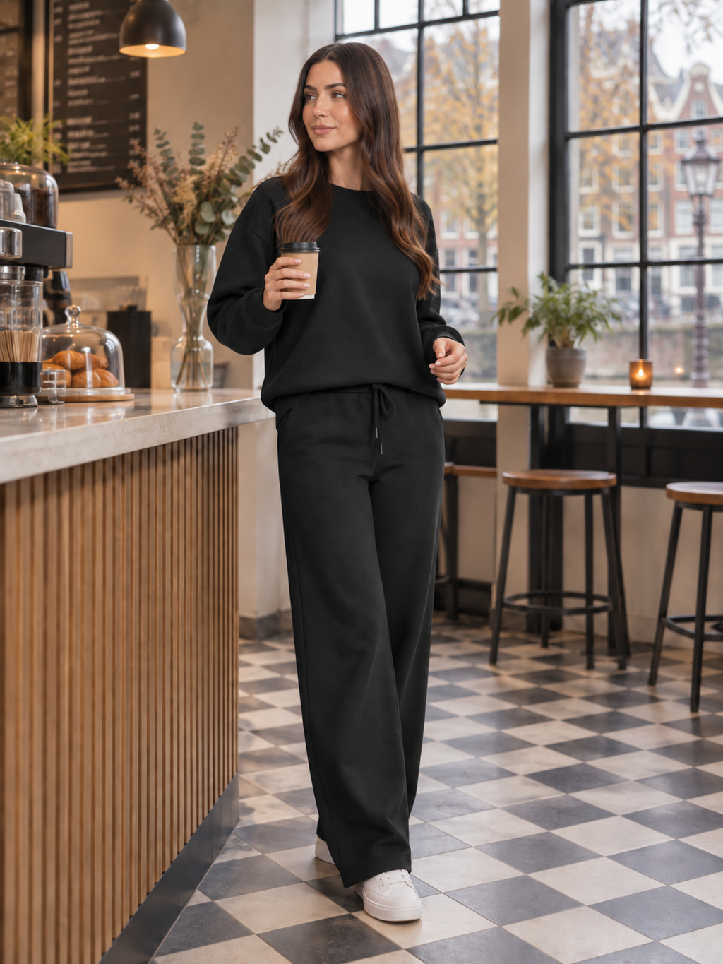 Sweatset met trui en wijde broek voor dames – Merel