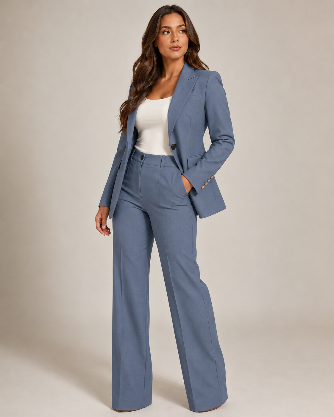 Getailleerd blazerpak met rechte broek voor dames – Nadine