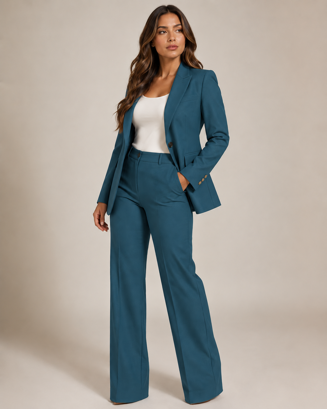 Getailleerd blazerpak met rechte broek voor dames – Nadine