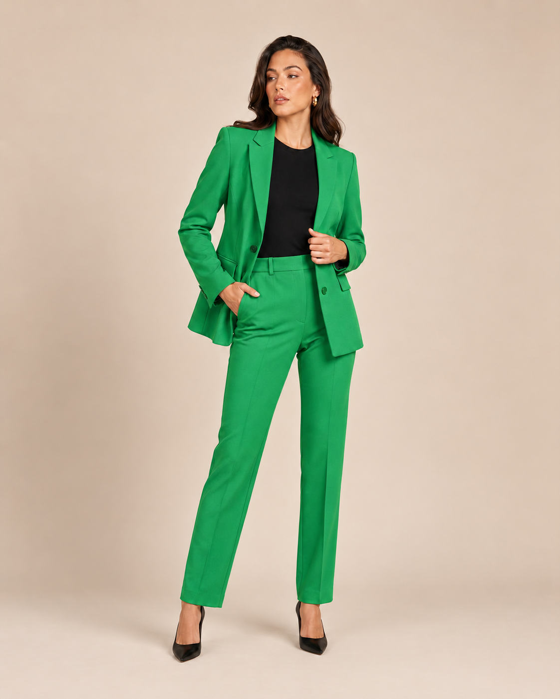 Tweedelig pak met getailleerde blazer voor dames – Nathalie