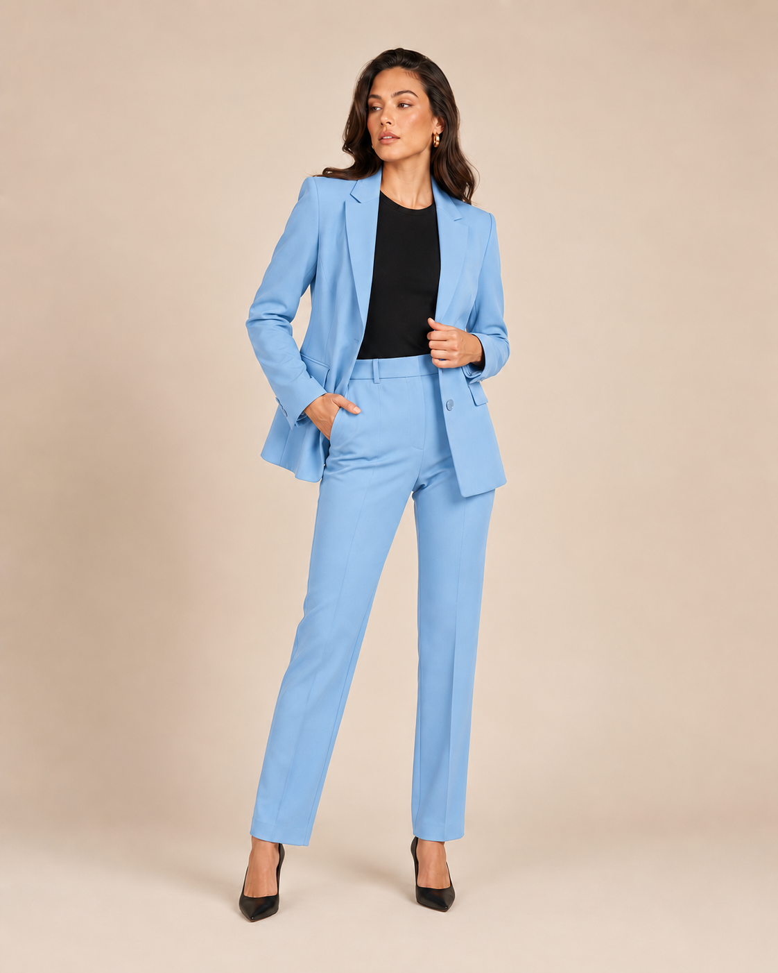 Tweedelig pak met getailleerde blazer voor dames – Nathalie