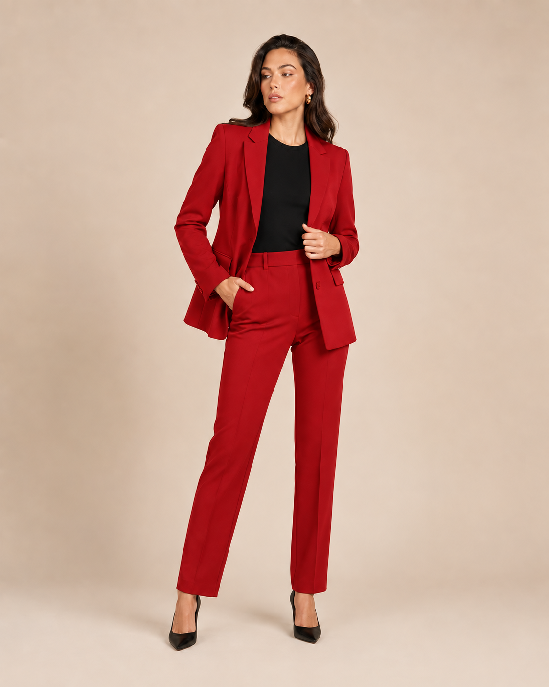 Tweedelig pak met getailleerde blazer voor dames – Nathalie