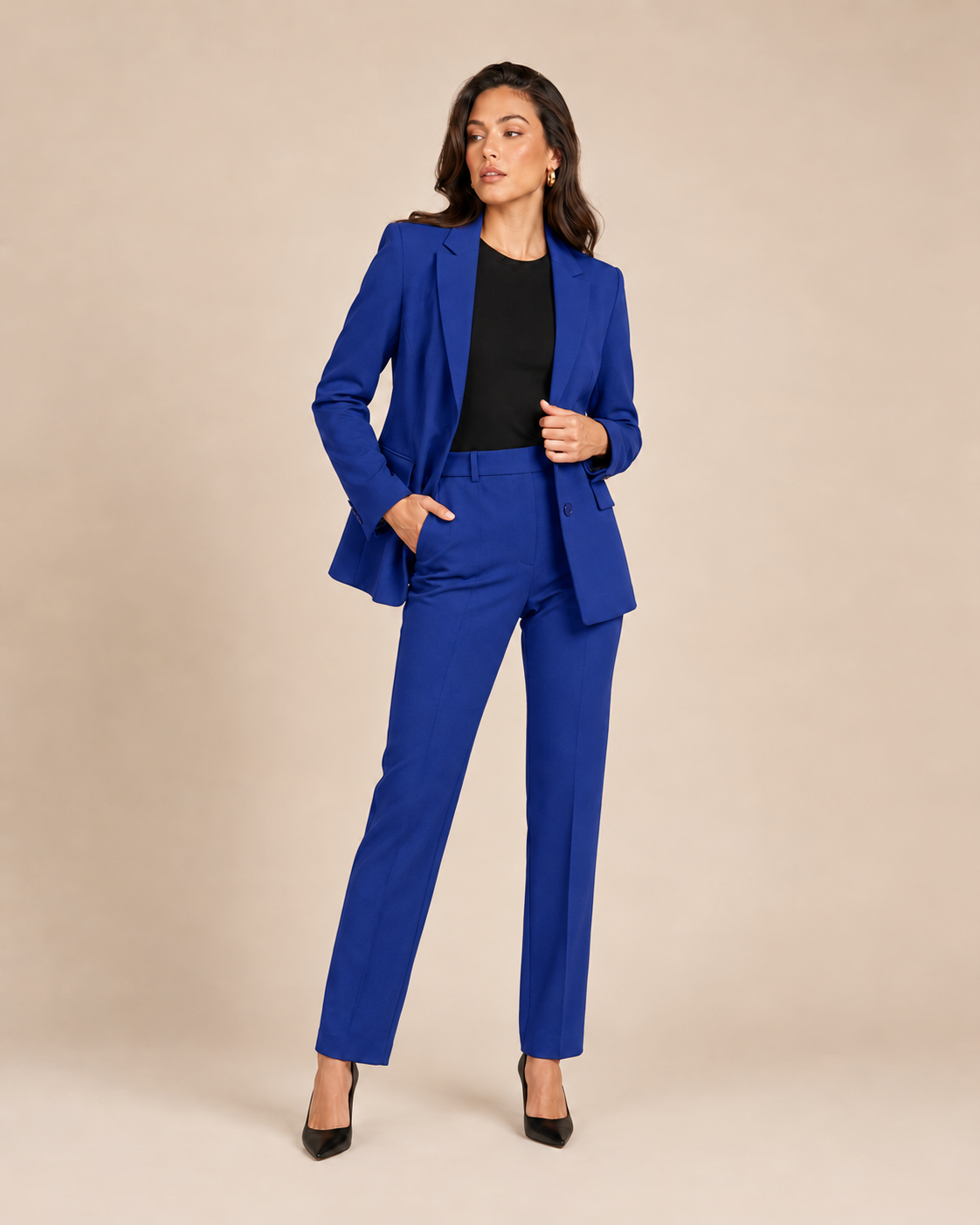 Tweedelig pak met getailleerde blazer voor dames – Nathalie