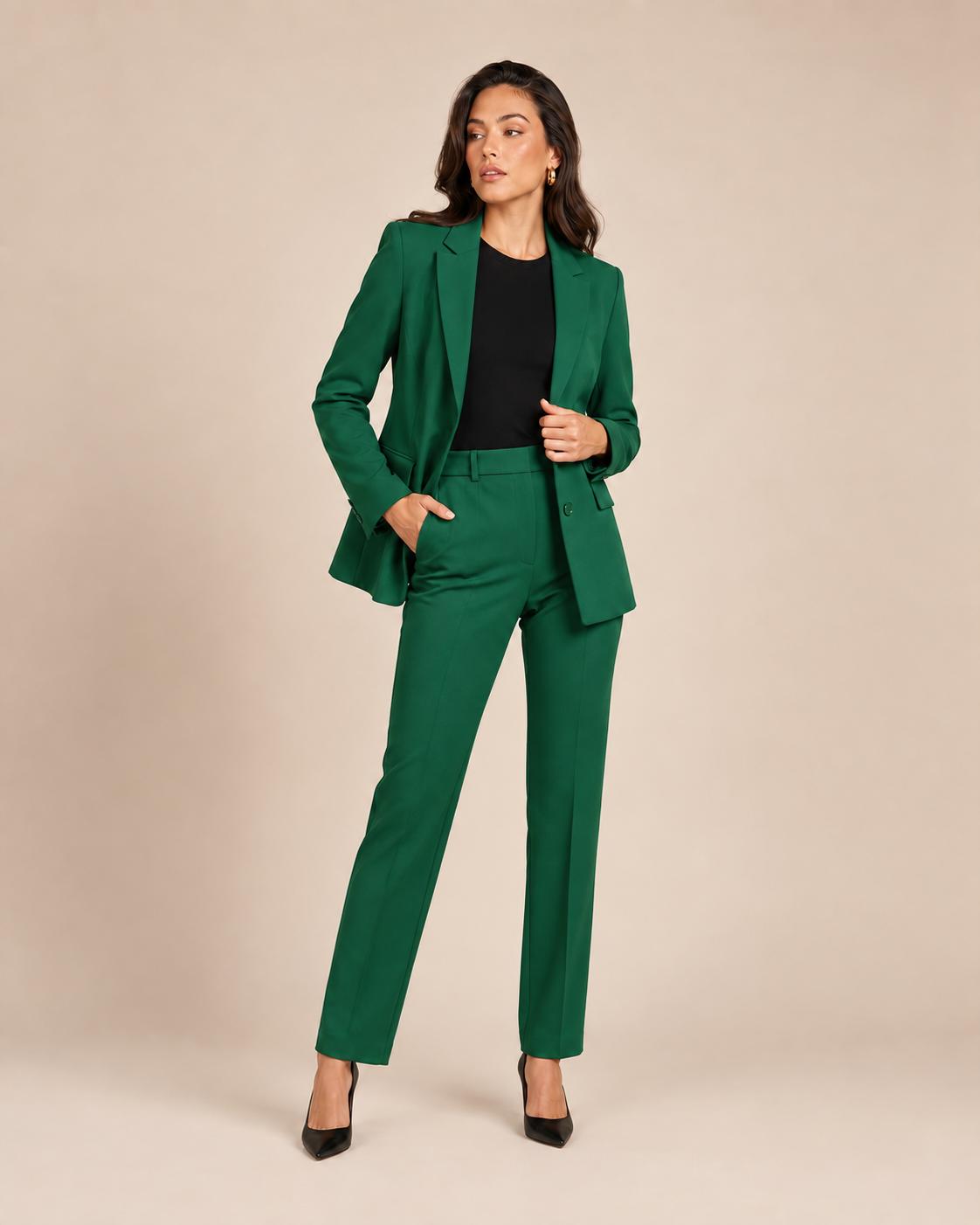 Tweedelig pak met getailleerde blazer voor dames – Nathalie