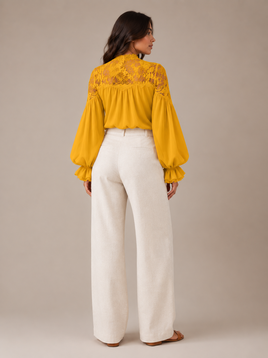 Rosalind Lace-Yoke Blouse - Clara & Vivian