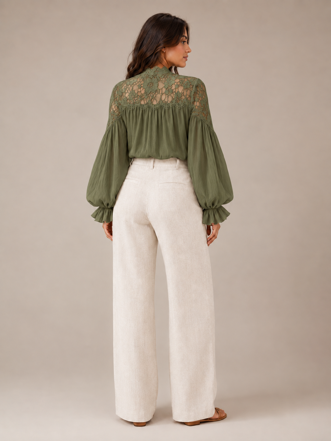 Rosalind Lace-Yoke Blouse - Clara & Vivian