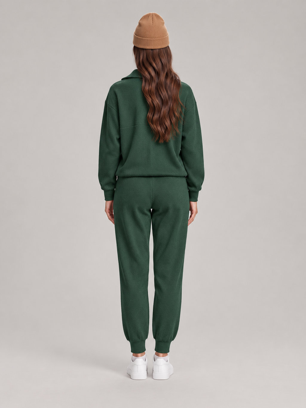 Loungeset met halve rits en jogger voor dames – Sjoukje