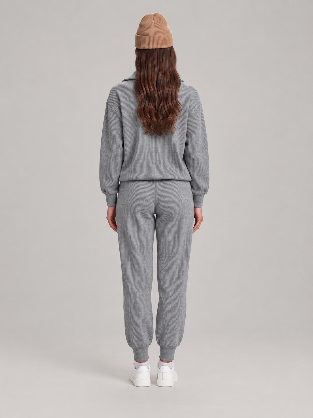 Loungeset met halve rits en jogger voor dames – Sjoukje