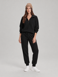 Loungeset met halve rits en jogger voor dames – Sjoukje