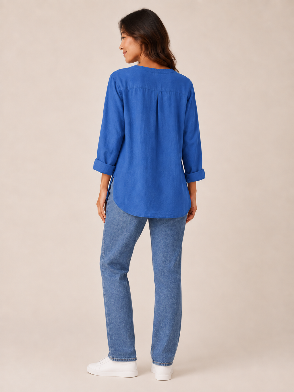 Rebecca Split-Neck Blouse - Clara & Vivian