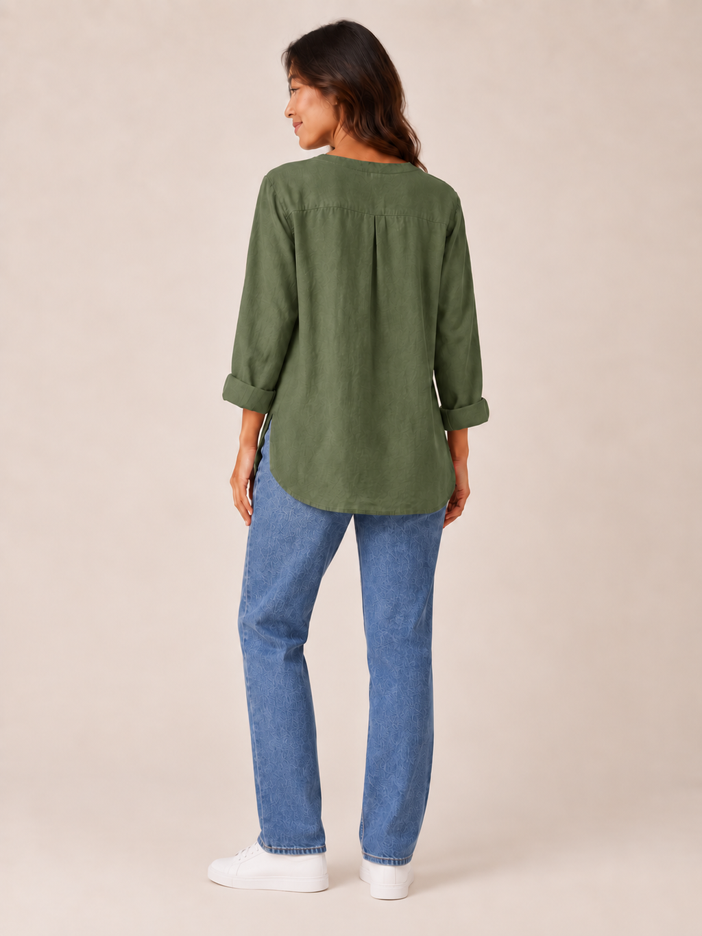 Rebecca Split-Neck Blouse - Clara & Vivian
