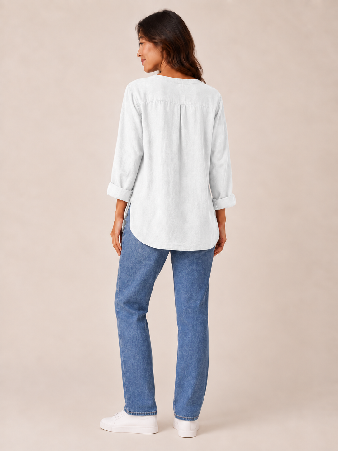 Rebecca Split-Neck Blouse - Clara & Vivian