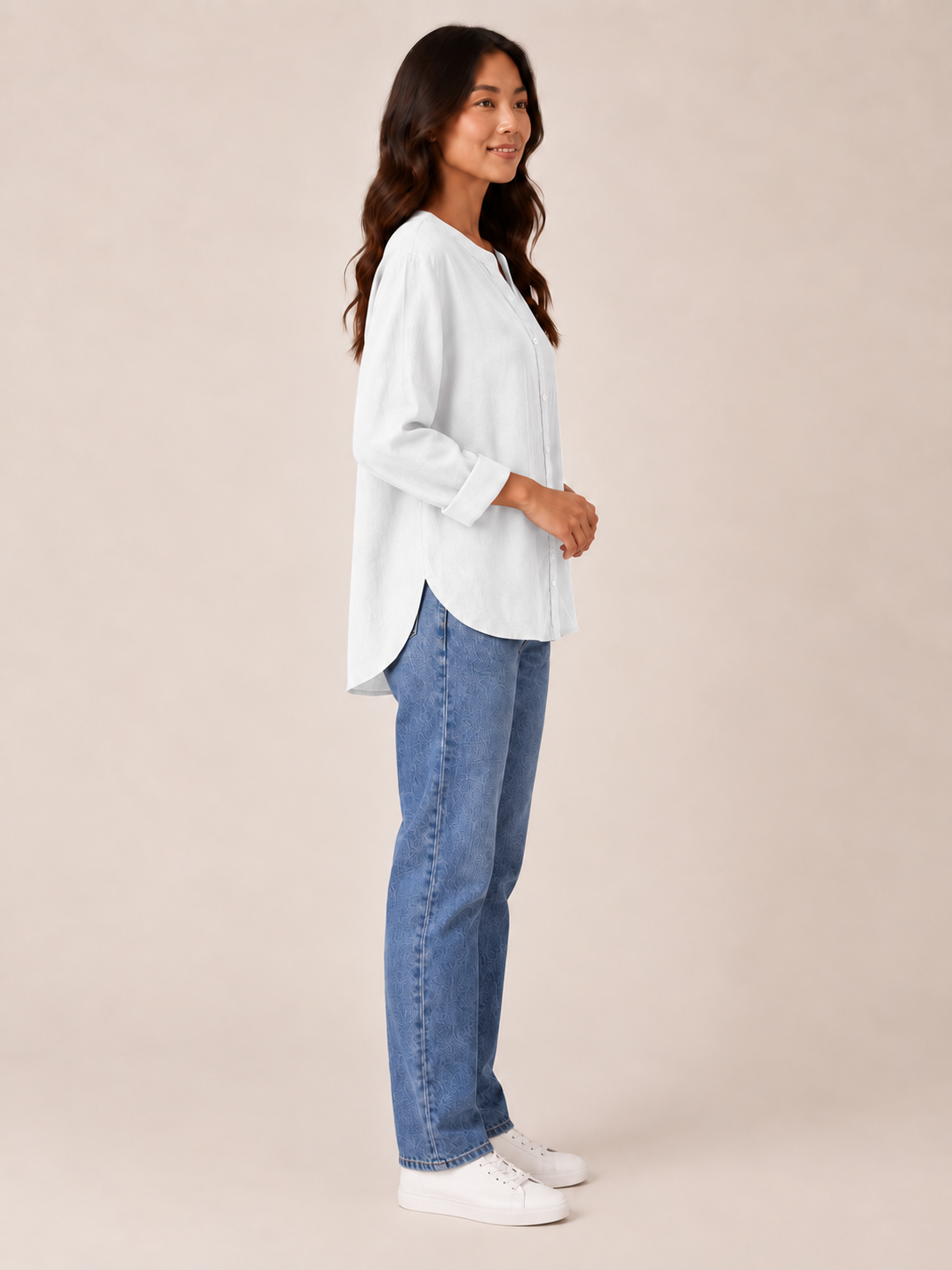 Rebecca Split-Neck Blouse - Clara & Vivian