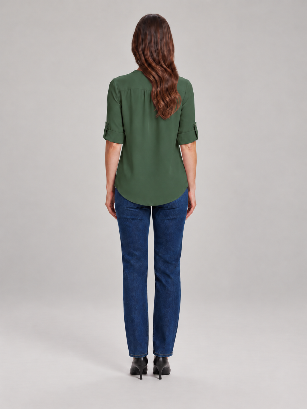 Caroline Zip-Neck Blouse - Clara & Vivian