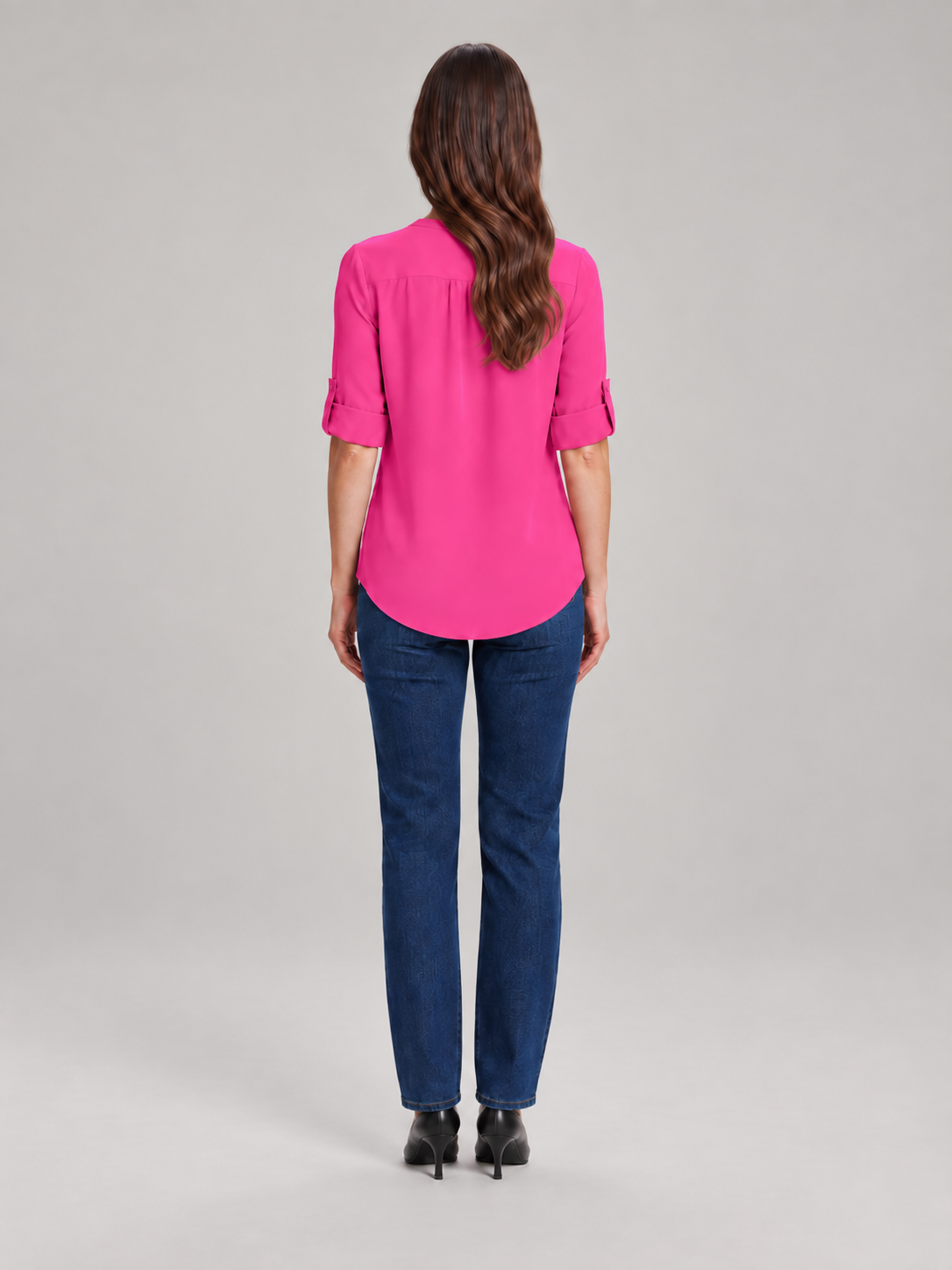 Caroline Zip-Neck Blouse - Clara & Vivian